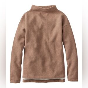 Women's Double L Soft Donegal Sweatshirt, Funnelneck, Brown